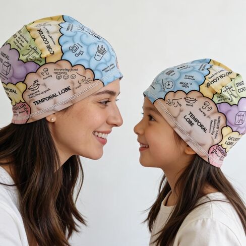 Brain Science Educational Hat, Learning Tool for Brain Function and Anatomy, Interactive Wearable with Labeled Lobes and Cortex, Educational Tool and Gift (2) in Saudi Arabia