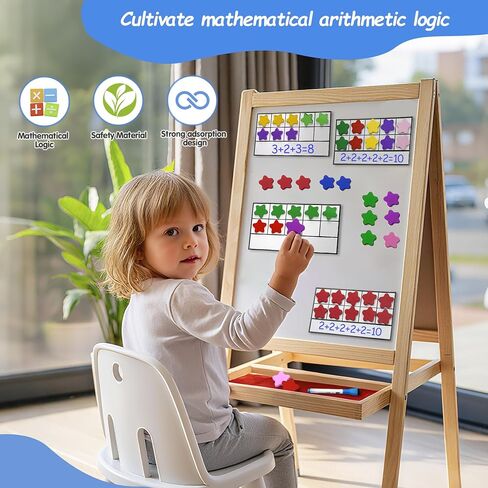 TOMMYHOME Magnetic Ten Frame Set of 74 PCS,Kindergarten Math Classroom Must Have counters,Educational Math Game Toys Suitable for Kids 5-7. (Star) in Saudi Arabia