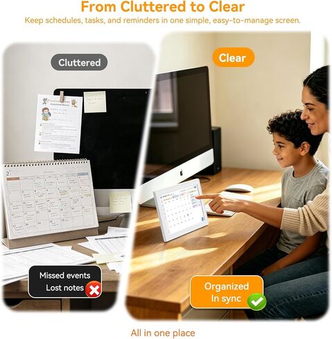 Digital Calendar 10.1-inch, 3-in-1 Electronic Smart Calendar, Photo Frame & Art Gallery WiFi Personal Planner No Subscription Meal Planner Lists & Tasks Ideal Gift for Mom Dad Family Friends in Saudi Arabia