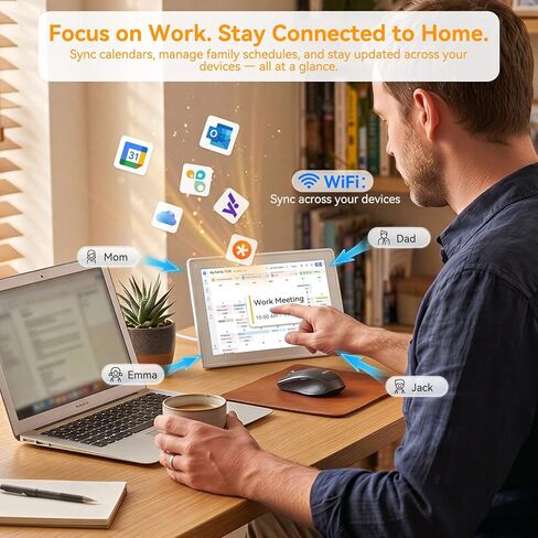 Digital Calendar 10.1-inch, 3-in-1 Electronic Smart Calendar, Photo Frame & Art Gallery WiFi Personal Planner No Subscription Meal Planner Lists & Tasks Ideal Gift for Mom Dad Family Friends in Saudi Arabia