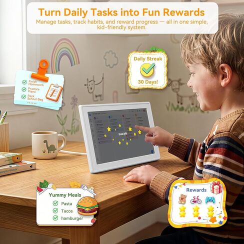 Digital Calendar 10.1-inch, 3-in-1 Electronic Smart Calendar, Photo Frame & Art Gallery WiFi Personal Planner No Subscription Meal Planner Lists & Tasks Ideal Gift for Mom Dad Family Friends in Saudi Arabia