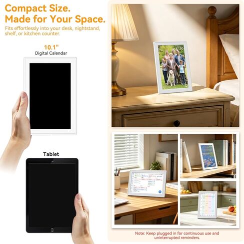 Digital Calendar 10.1-inch, 3-in-1 Electronic Smart Calendar, Photo Frame & Art Gallery WiFi Personal Planner No Subscription Meal Planner Lists & Tasks Ideal Gift for Mom Dad Family Friends in Saudi Arabia