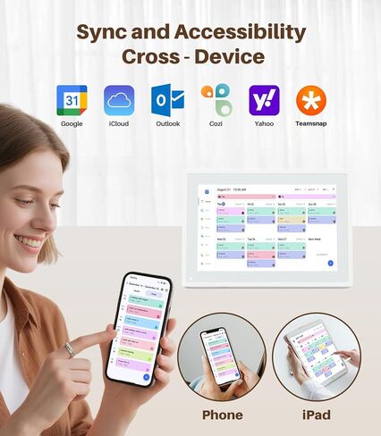 Digital Calendar Chore Chart - Touchscreen Interactive Digital Planner Display - WiFi Smart Planner w/LCD Display, Task Scheduling & Reward Tracker - Family Schedule Smart Display（10.1-inch, White） in Saudi Arabia