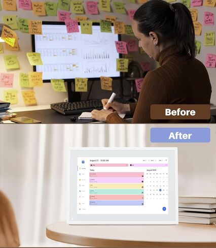 Digital Calendar Chore Chart - Touchscreen Interactive Digital Planner Display - WiFi Smart Planner w/LCD Display, Task Scheduling & Reward Tracker - Family Schedule Smart Display（10.1-inch, White） in Saudi Arabia
