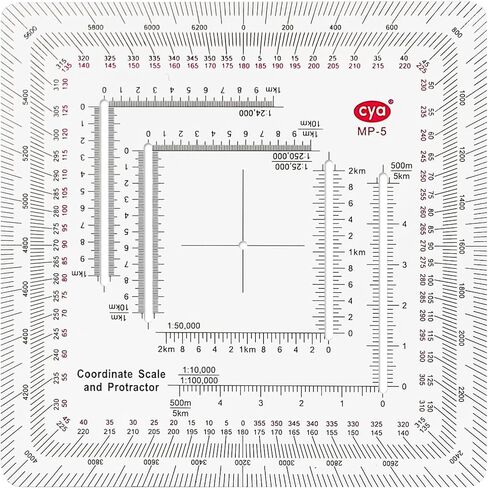 5 Inch Military Map Protractor Military Style Utm/mgrs Coordinate Scale Map Perfectly Cut Land Navigation Protractor Maps Reading and Grid Coordinate Reader in Saudi Arabia