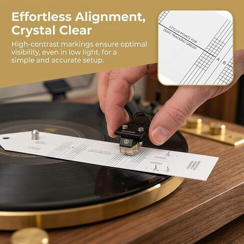 Turntable Cartridge Stylus Alignment Protractor - Precision Vinyl Record Calibration Tool for Phono Cartridge Setup & Adjustment with Record Players in Saudi Arabia