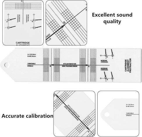 Turntable Cartridge Stylus Alignment Protractor - Precision Vinyl Record Calibration Tool for Phono Cartridge Setup & Adjustment with Record Players in Saudi Arabia