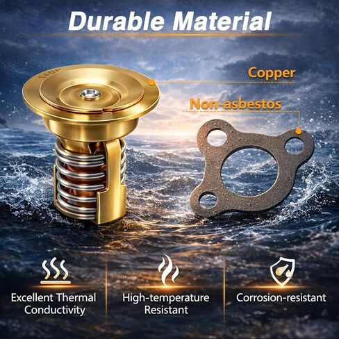 Thermostat Kit Compatible with Mercury Marine Mercruiser 2.5L 3.0L Engine Replace# 59078Q3 59078T3 59078 Sierra 18-3650 in Kuwait