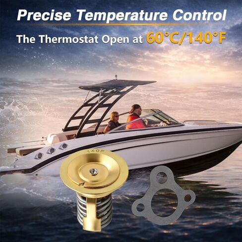 Thermostat Kit Compatible with Mercury Marine Mercruiser 2.5L 3.0L Engine Replace# 59078Q3 59078T3 59078 Sierra 18-3650 in Kuwait