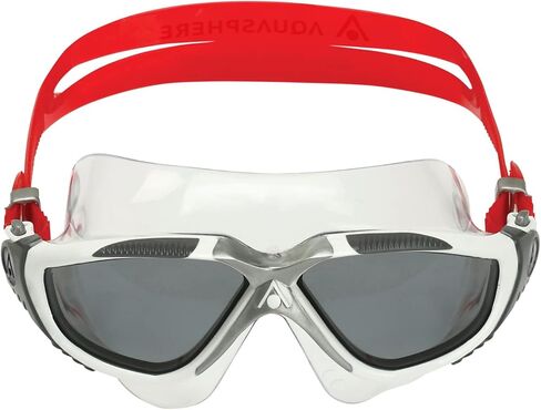 Vista Adult Unisex Swim Goggles - OneTouch Custom Fit, Wide Peripheral Vision - Durable Mask for Active Open Water Swimmers - Smoke lens, Transparent/Dark Grey Frame in Saudi Arabia