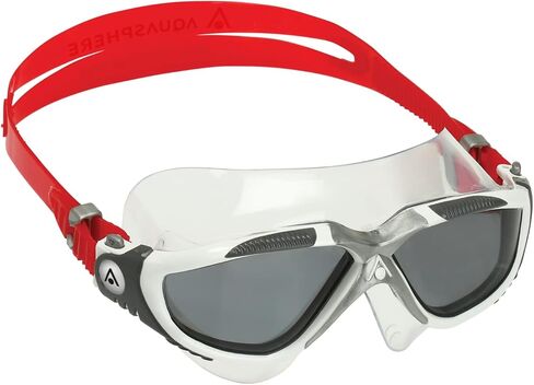 Vista Adult Unisex Swim Goggles - OneTouch Custom Fit, Wide Peripheral Vision - Durable Mask for Active Open Water Swimmers - Smoke lens, Transparent/Dark Grey Frame in Saudi Arabia