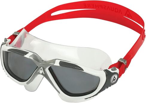 Vista Adult Unisex Swim Goggles - OneTouch Custom Fit, Wide Peripheral Vision - Durable Mask for Active Open Water Swimmers - Smoke lens, Transparent/Dark Grey Frame in Saudi Arabia