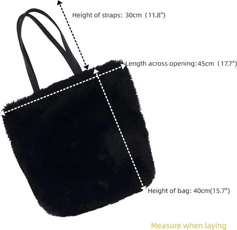 Lamb Shearling Tote Bag with Calfskin Leather Shoulder Straps,Fur Purse in Saudi Arabia