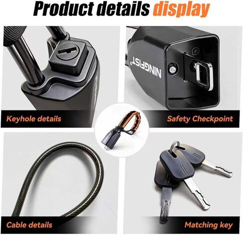 Steering Wheel Lock Anti-Theft Device, Heavy Duty Car Security Vehicle Lock with Keys, Universal Fit Adjustable Bright Orange Black for Cars Trucks SUVs in Saudi Arabia