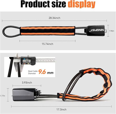 Steering Wheel Lock Anti-Theft Device, Heavy Duty Car Security Vehicle Lock with Keys, Universal Fit Adjustable Bright Orange Black for Cars Trucks SUVs in Saudi Arabia