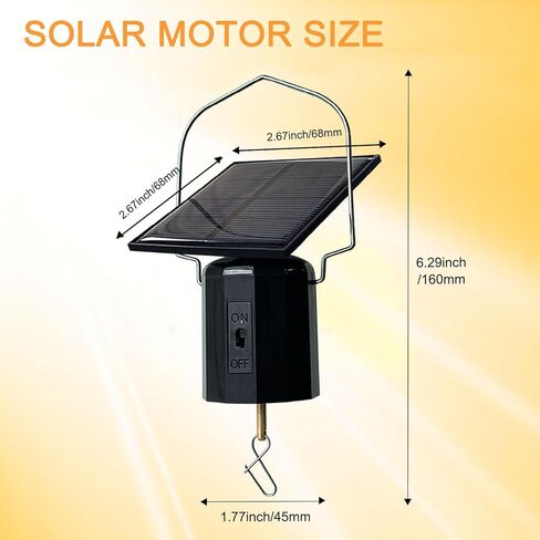 Solar Powered Wind Spinner Motor, Revolving Hanging Display for Wind Spinners, Windchime, Suncatcher, Christmas Ornament, Rotating for Patio Lawn Garden Decoration Outdoor Decor in Saudi Arabia