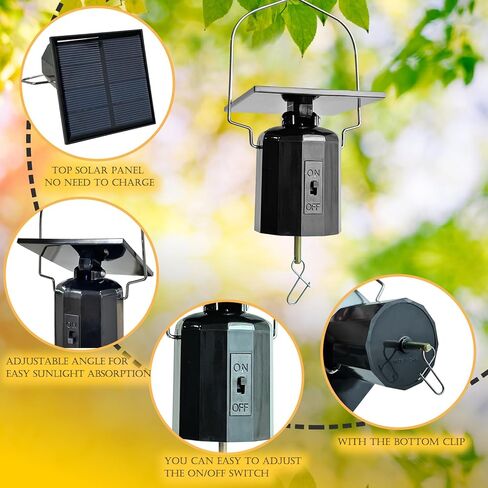 Solar Powered Wind Spinner Motor, Revolving Hanging Display for Wind Spinners, Windchime, Suncatcher, Christmas Ornament, Rotating for Patio Lawn Garden Decoration Outdoor Decor in Saudi Arabia