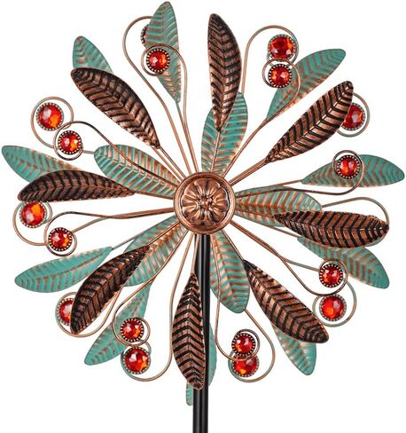 DREAMSOUL Sunflower Wind Spinners Outdoor, 13 Inch Dia Metal Wind Spinner with Stake, Kinetic Decorative Flower Spinner Lawn Garden Decor (57 * 13 Inches) in Saudi Arabia