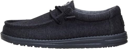HEYDUDE Wally Stretch Jersey Wide Black Size 12, Men's Shoes, Slip on Loafers, Comfortable & Light-Weight in Saudi Arabia
