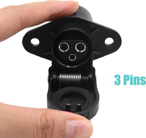 uxcell 3 Pin Trailer Plug Euro Standard Trailer Socket Towbar Light Electric Adapter for RV Car CaravansTrailer in Kuwait