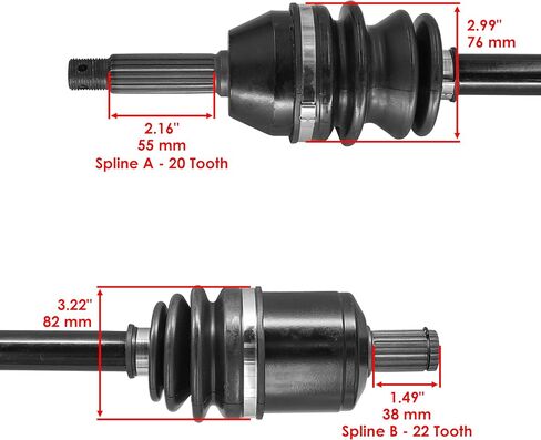 Caltric Front Left Or Right CV Joint Axle Compatible with Polaris Ranger Crew 570 Full Size 2017-2025 / Ranger 570 Full Size 2017-2025 1333743 Qty 2 in Kuwait