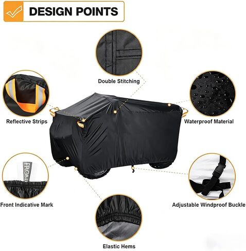 ATV Cover for Polaris Sportsman 570 Premium 2018–2026, Heavy Duty Water-Resistant Polyester, Windproof with Elastic Hem & Buckle Straps, UV Protection Quad Cover with Reflective Strips in Saudi Arabia