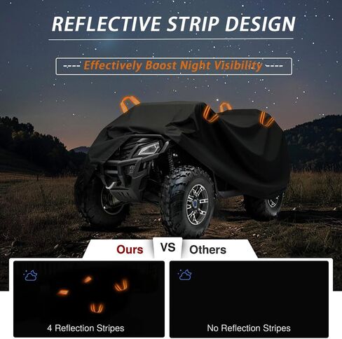 ATV Cover for Polaris Sportsman 570 Premium 2018–2026, Heavy Duty Water-Resistant Polyester, Windproof with Elastic Hem & Buckle Straps, UV Protection Quad Cover with Reflective Strips in Saudi Arabia