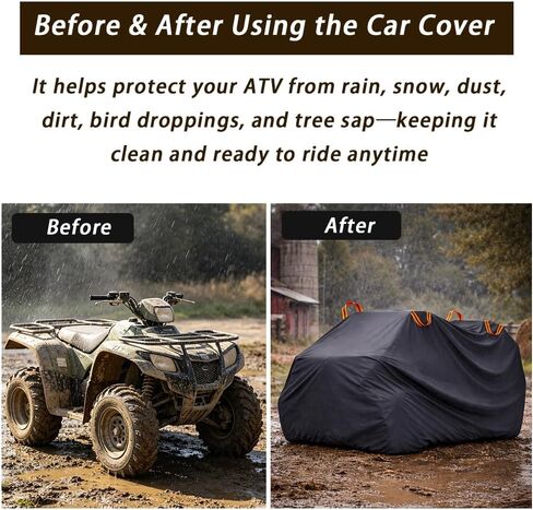 ATV Cover for Polaris Sportsman 570 Premium 2018–2026, Heavy Duty Water-Resistant Polyester, Windproof with Elastic Hem & Buckle Straps, UV Protection Quad Cover with Reflective Strips in Saudi Arabia