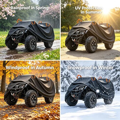 ATV Cover for Polaris Sportsman 570 Premium 2018–2026, Heavy Duty Water-Resistant Polyester, Windproof with Elastic Hem & Buckle Straps, UV Protection Quad Cover with Reflective Strips in Saudi Arabia