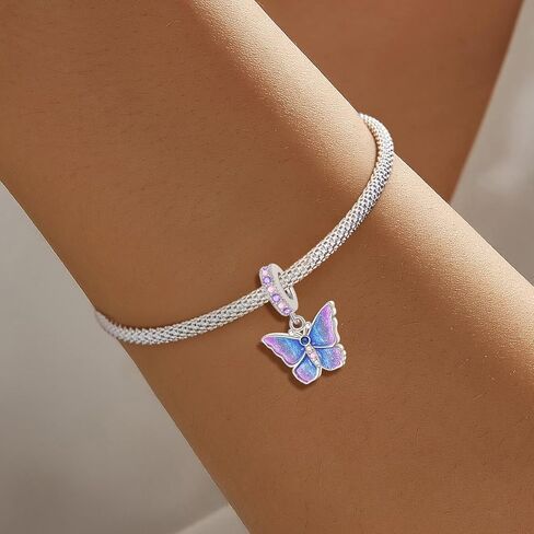1Pc 925 Silver Fashionable inlaid butterfly pendant Charm Bead Fit DIY Jewelry Matching Fine Jewellery Gifts For Mom Party Favors in Kuwait