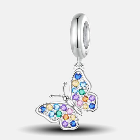 1Pc 925 Silver Fashionable inlaid butterfly pendant Charm Bead Fit DIY Jewelry Matching Fine Jewellery Gifts For Mom Party Favors in Kuwait