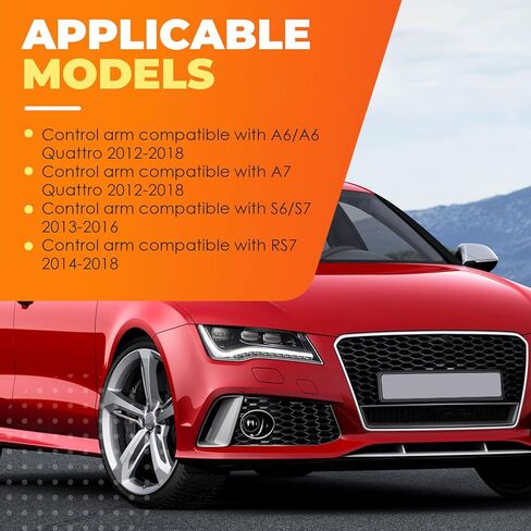 ذراع التحكم السفلي الأمامي مع وصلة كروية متوافقة مع A6 A7/ Quattro S6 S7 RS7 2012-2018 طقم التعليق الأيسر والأيمن طقم تجميع البطانة RK622832 RK622833 522-954 522-953 in Kuwait