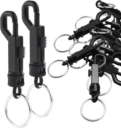 CooBigo 25 Pack Plastic Snap Hooks Rotary Cord Hole 6.5mm With Split KeyChain O-Ring 30mm Dia. For Backpack Outdoor Camping Kits#FLC018-AO (Colorful) in Kuwait