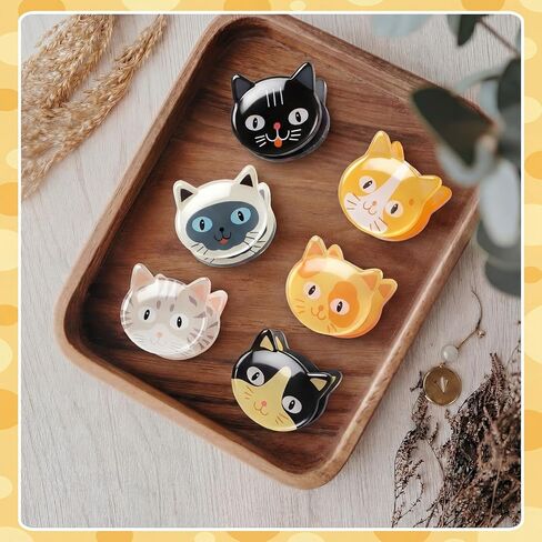 Tigeen 12 Pcs Cute Cat Chip Clips Kitten Bag Clips Multipurpose Kitten Snack Chip Sealer Cute Cat Party Supplies for Photos Notepaper Kitchen Gadgets in Kuwait