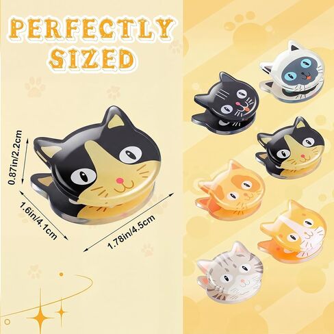 Tigeen 12 Pcs Cute Cat Chip Clips Kitten Bag Clips Multipurpose Kitten Snack Chip Sealer Cute Cat Party Supplies for Photos Notepaper Kitchen Gadgets in Kuwait