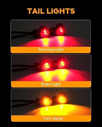 4-LED Bullet Turn Signals Mini Motorcycle Blinkers, Universal 10mm Mounting Hole, Front Rear Indicators Compatible with Honda, Kawasaki, Suzuki, Yamaha, Harley, Bobber, Chopper in Kuwait