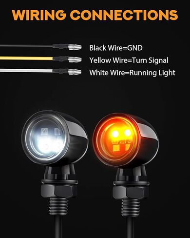 4-LED Bullet Turn Signals Mini Motorcycle Blinkers, Universal 10mm Mounting Hole, Front Rear Indicators Compatible with Honda, Kawasaki, Suzuki, Yamaha, Harley, Bobber, Chopper in Kuwait