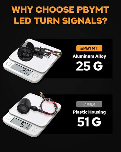 4-LED Bullet Turn Signals Mini Motorcycle Blinkers, Universal 10mm Mounting Hole, Front Rear Indicators Compatible with Honda, Kawasaki, Suzuki, Yamaha, Harley, Bobber, Chopper in Kuwait