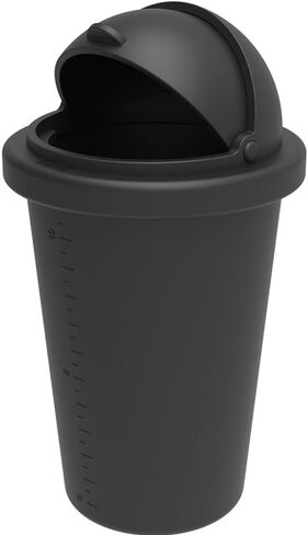 TAUTO Car Trash Can with Lid 20oz Small Cup Holder Door Pocket Garbage Bin Container for Auto Home Office Organizer Waterproof Leakproof Silicone Black Fits Car Center Console Seat Back in Saudi Arabia
