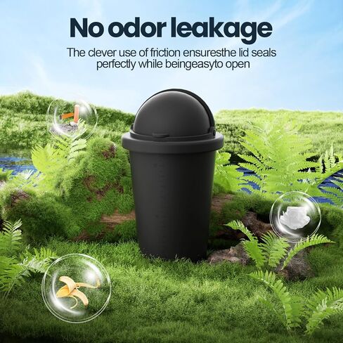 TAUTO Car Trash Can with Lid 20oz Small Cup Holder Door Pocket Garbage Bin Container for Auto Home Office Organizer Waterproof Leakproof Silicone Black Fits Car Center Console Seat Back in Saudi Arabia
