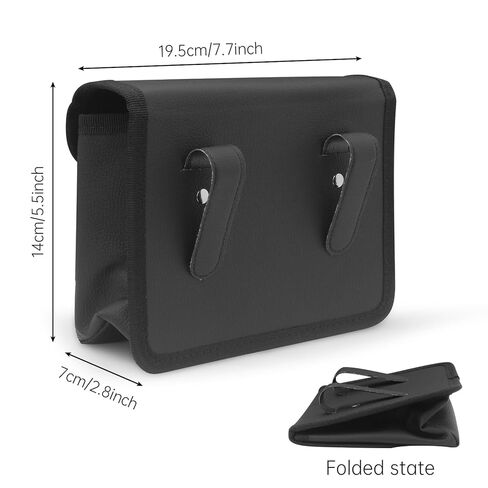 2 Pack Car Door Trash Can with Clip, PU Leather Hanging Car Garbage Bin for Side Door Storage, Foldable Car Trash Bag Organizer for Auto, SUV, Truck Interior (Black) in Saudi Arabia
