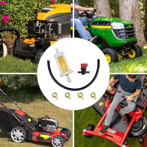 مجموعة صمامات إيقاف فلتر خط الوقود سترونجثيوم 1/4 بوصة متوافقة مع بريجز آند ستراتون MTD Cub Cadet Troy-Bilt Toro John Deere Riding Lawn Mower Tractor in Kuwait