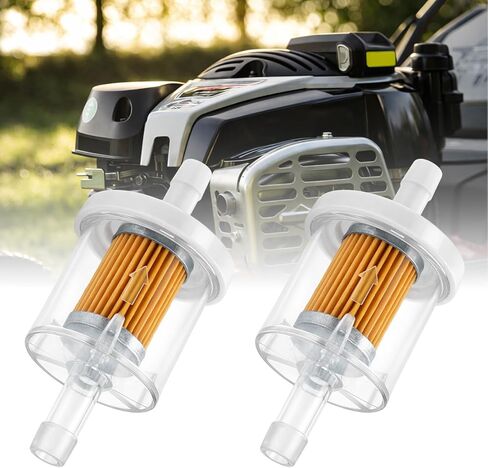 Podoy 691035 1/4" فلتر الوقود المضمن متوافق مع محركات B&S الصغيرة، يناسب جرار جزازة العشب للدراجات النارية، يستبدل 493629 691035 84001895 49019-7001 49019-0027 (عبوتان) in Kuwait