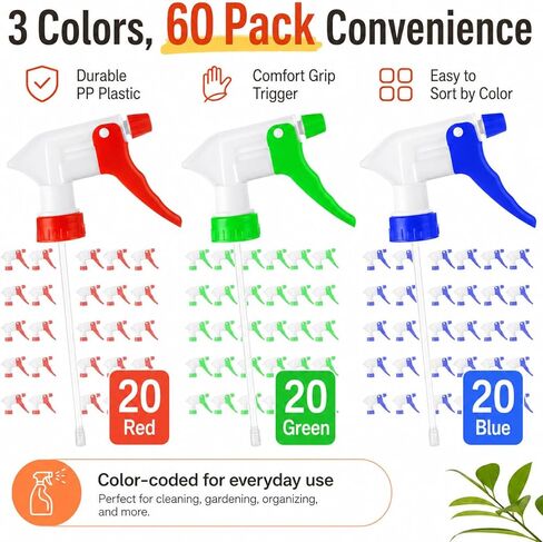 50Pcs Spray Bottle Nozzle Replacement, Spray Nozzle For Bottles, Trigger Sprayer Replacement, Leak Proof, Mist & Stream Spray, Fit Standard 28/400 Neck 8oz, 16oz, 32oz Bottles for Clean in Saudi Arabia
