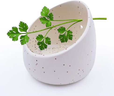 Pottery Herb Stripper Bowl Handmade Green Glazed Ceramic Kitchen Gadget with Four Sizes Holes for Rosemary Parsley Basil Kale Detach Leaves from Stem in Saudi Arabia