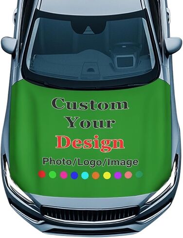 Custom Car Hood Cover with Photo Text, Personalized Elastic Engine Hood Protector, Universal Fit Auto Bonnet Flag for Sedan SUV, Washable Paint Protection Decoration, American-Flag in Saudi Arabia