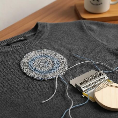 Knit Patch Loom Kit Patchmaker 2.0，Portable Mini Darning Loom Weave Tool Knit Patch Loom Kit Patchwork Weaving Tool Set for Quickly Sewing Repair on Socks Clothes Jeans (014) in Saudi Arabia