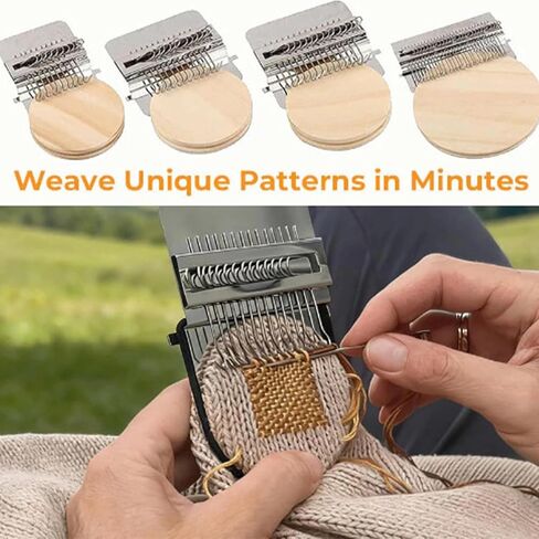 Knit Patch Loom Kit Patchmaker 2.0，Portable Mini Darning Loom Weave Tool Knit Patch Loom Kit Patchwork Weaving Tool Set for Quickly Sewing Repair on Socks Clothes Jeans (014) in Saudi Arabia