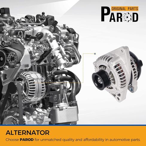 PAROD® Alternator 12V 130A مناسب لـ 2004-2006 Lexus RX330، 2004-2007 Toyota Highlander 3.3L V6، 2004-2006 Sienna CW 6-Groove Clutch Pulley استبدال #270600A100 in Kuwait