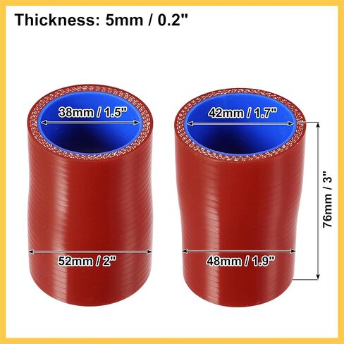 38-42mm 1.5 "-1.7" ID مستقيم سيليكون المخفض خرطوم سيليكون خرطوم مقرنة المبرد أنبوب أحمر للسيارة المبرد مدخل الأنابيب قطع غيار السيارات in Kuwait